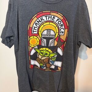 Gray Graphic T-Shirt with Star Wars Design